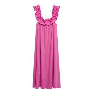 Mango Margot Frilled Cotton Dress US 8
